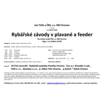 Rybářské závody v plavané a feeder